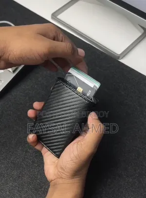 Rfid Protected Carbon Fibre Leather Aluminium Build Card Holder Wallet