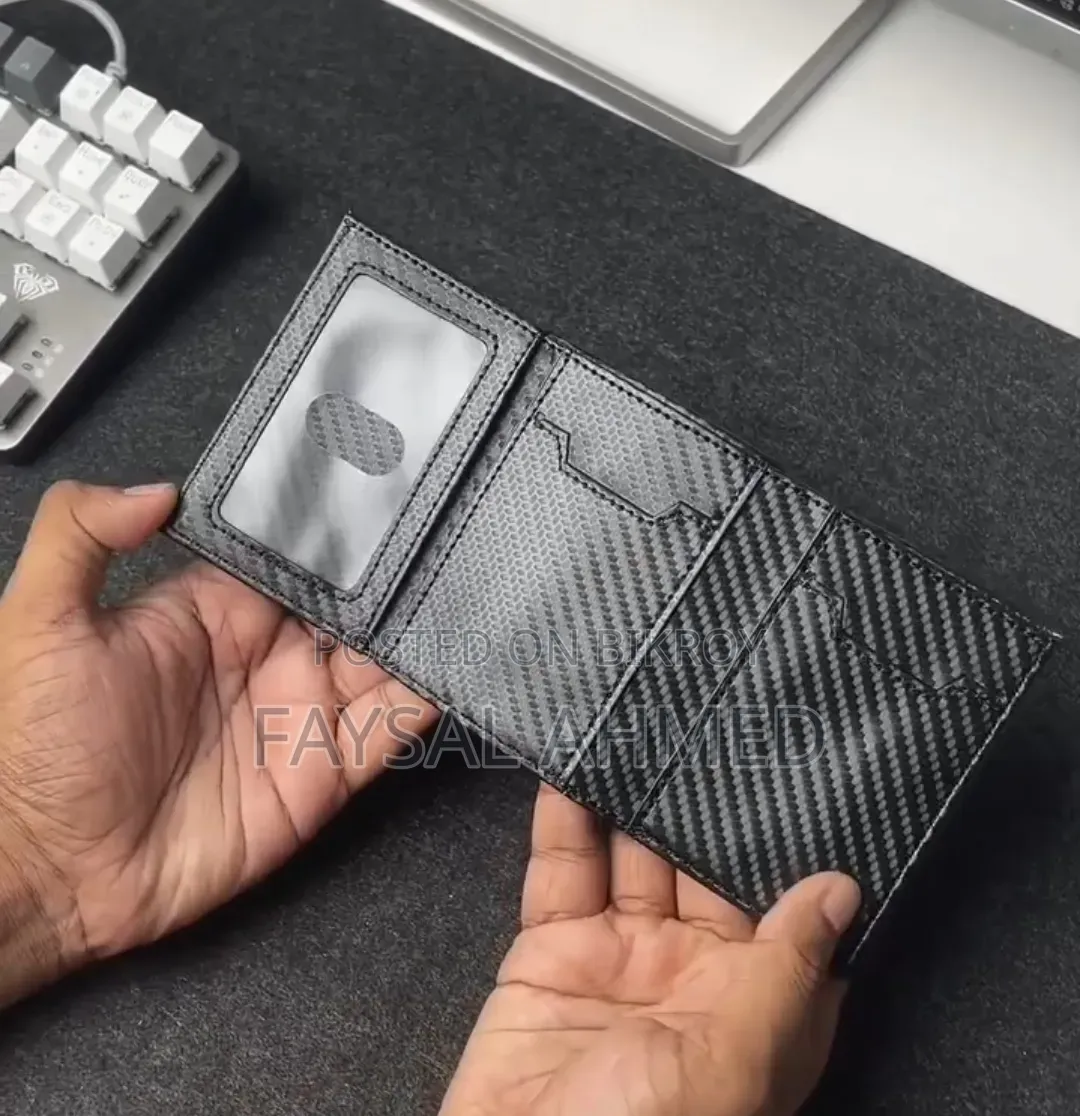Rfid Protected Carbon Fibre Leather Aluminium Build Card Holder Wallet