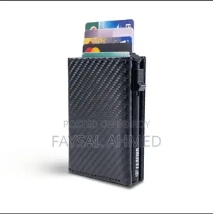 Rfid Protected Carbon Fibre Leather Aluminium Build Card Holder Wallet