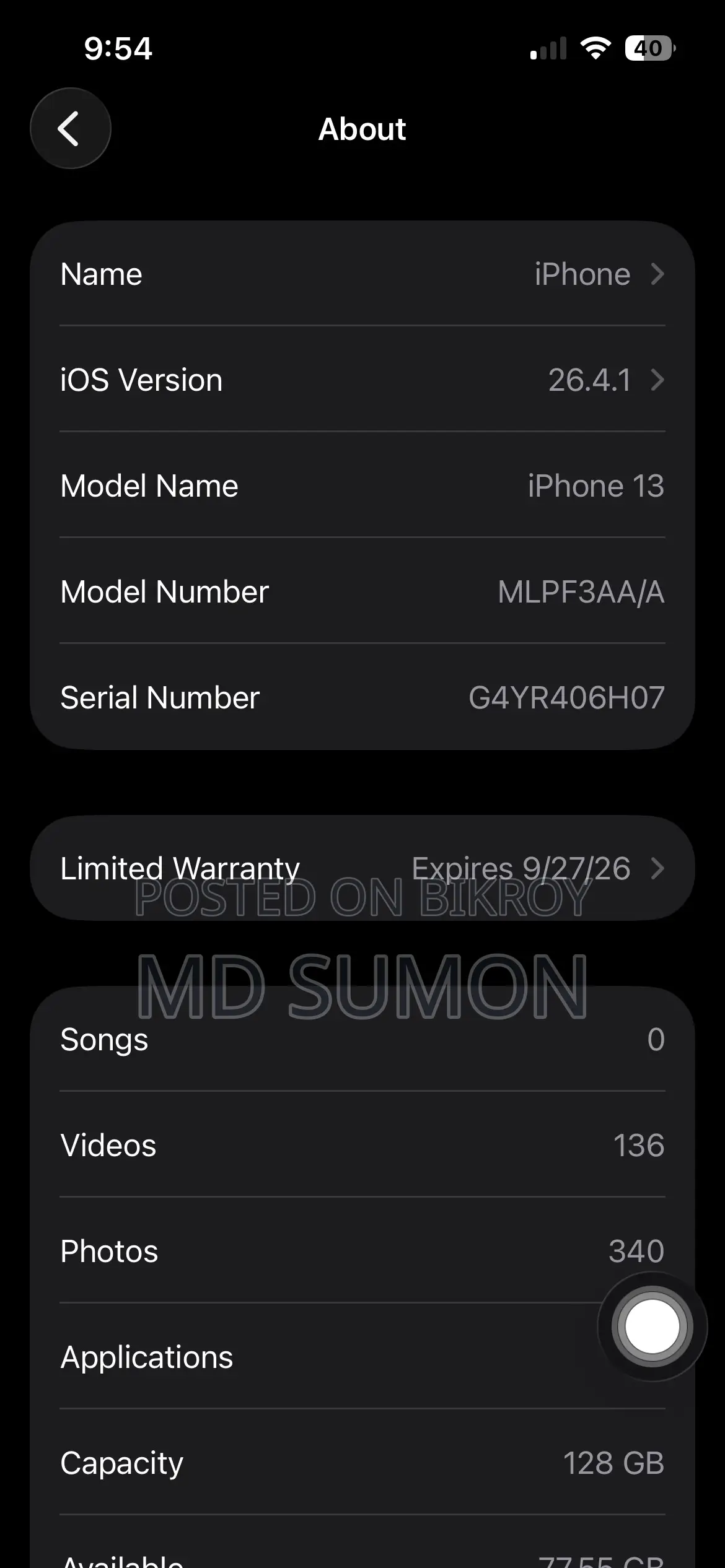 Apple iPhone 13 128 GB Black
