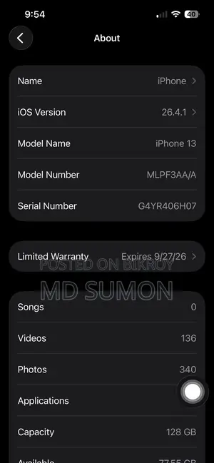 Apple iPhone 13 128 GB Black