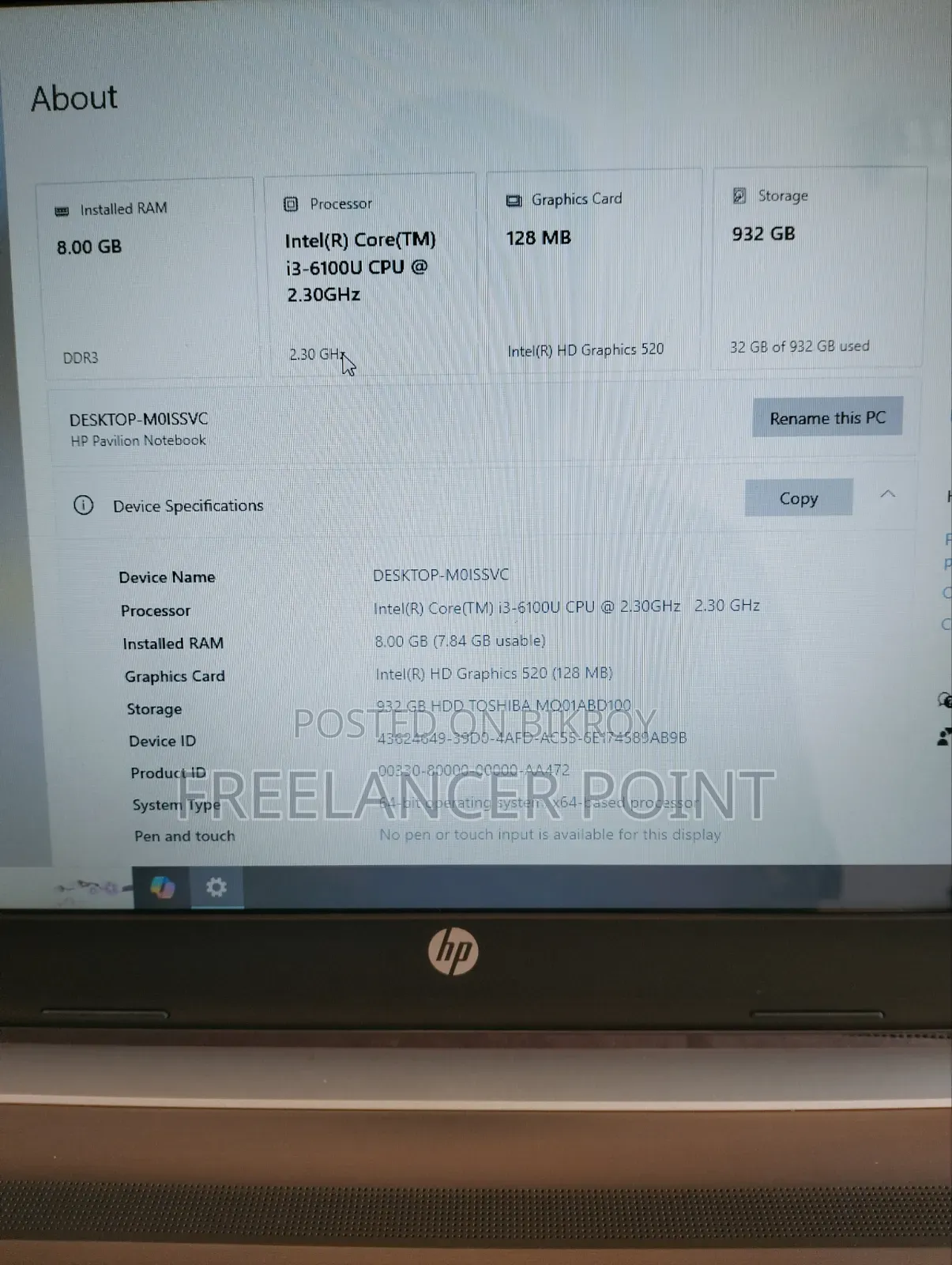 Laptop HP Pavilion 10 8GB Intel Core I3 HDD 1T