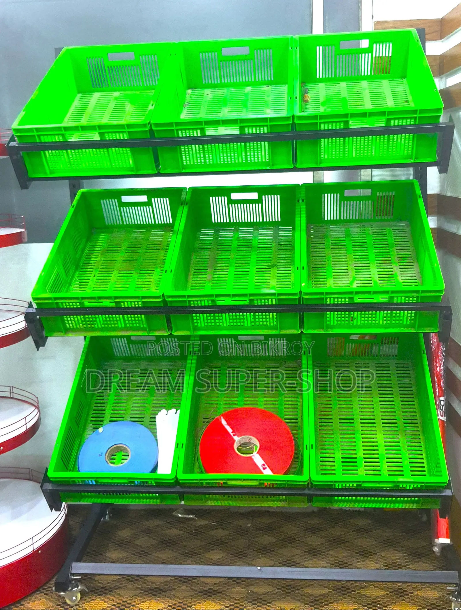 Greenmart Display Rack – 9 Basket Fresh Produce Stand