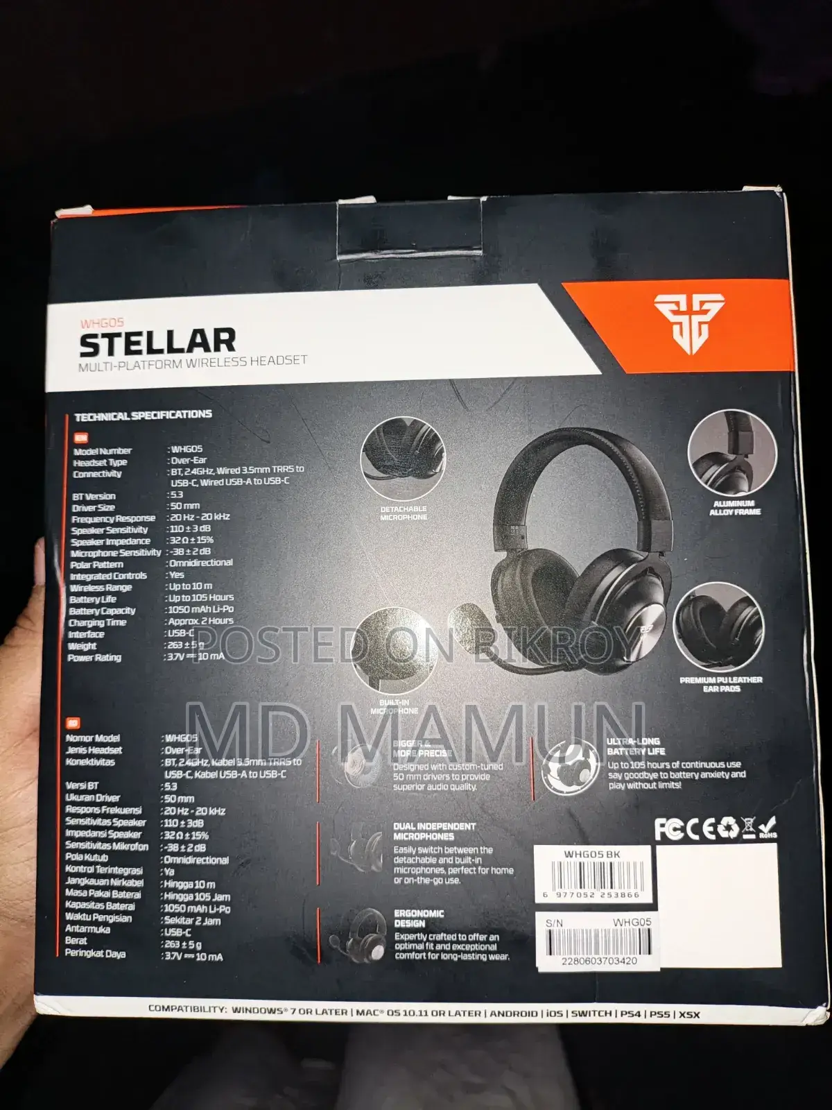 Fantech Whg05 Stellar Multiplatform Wireless Gaming Headset
