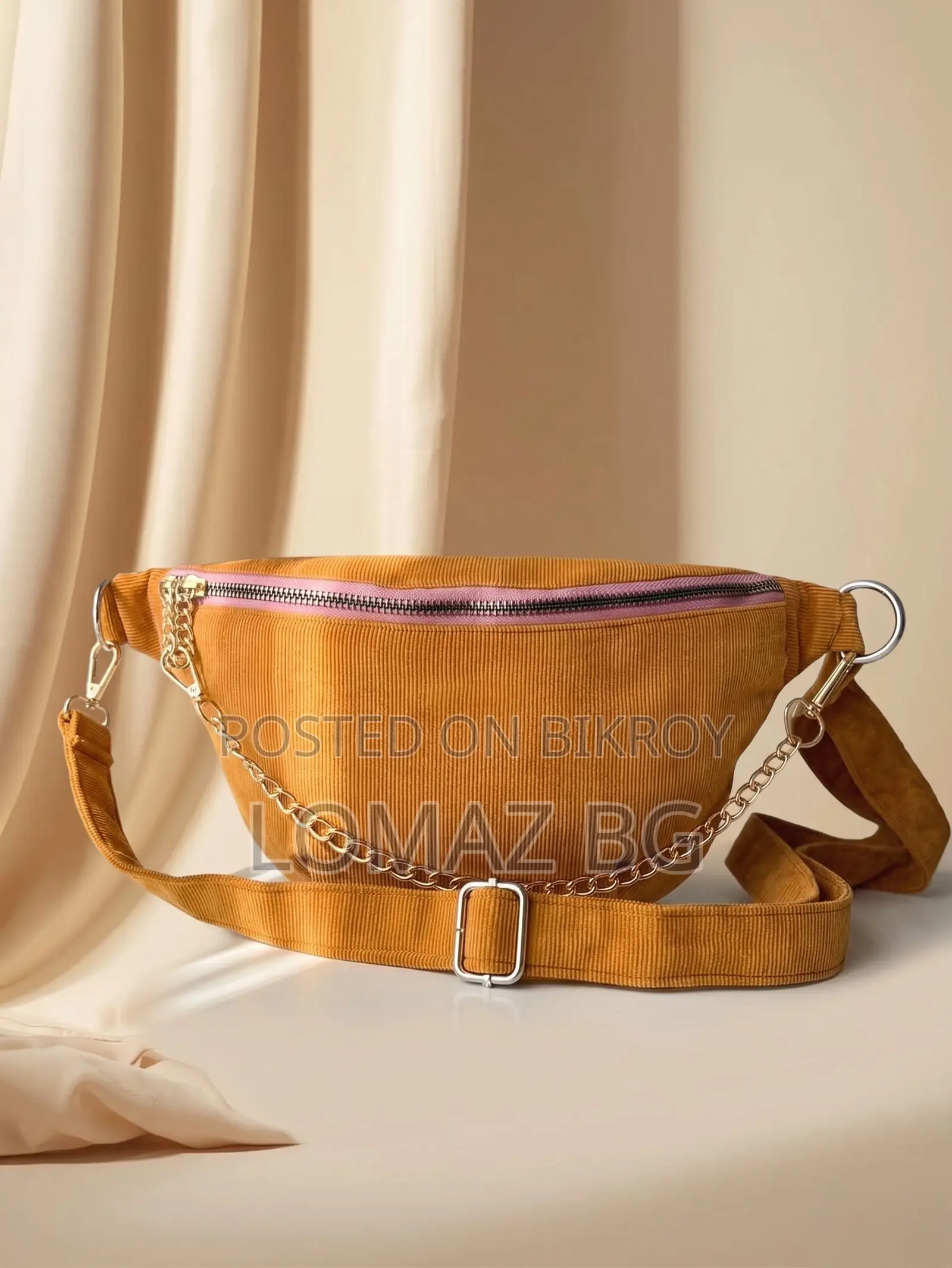 Premium Corduroy Brown Crossbody Bag