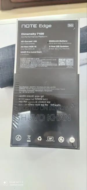 New Infinix Note Edge 256 GB Black