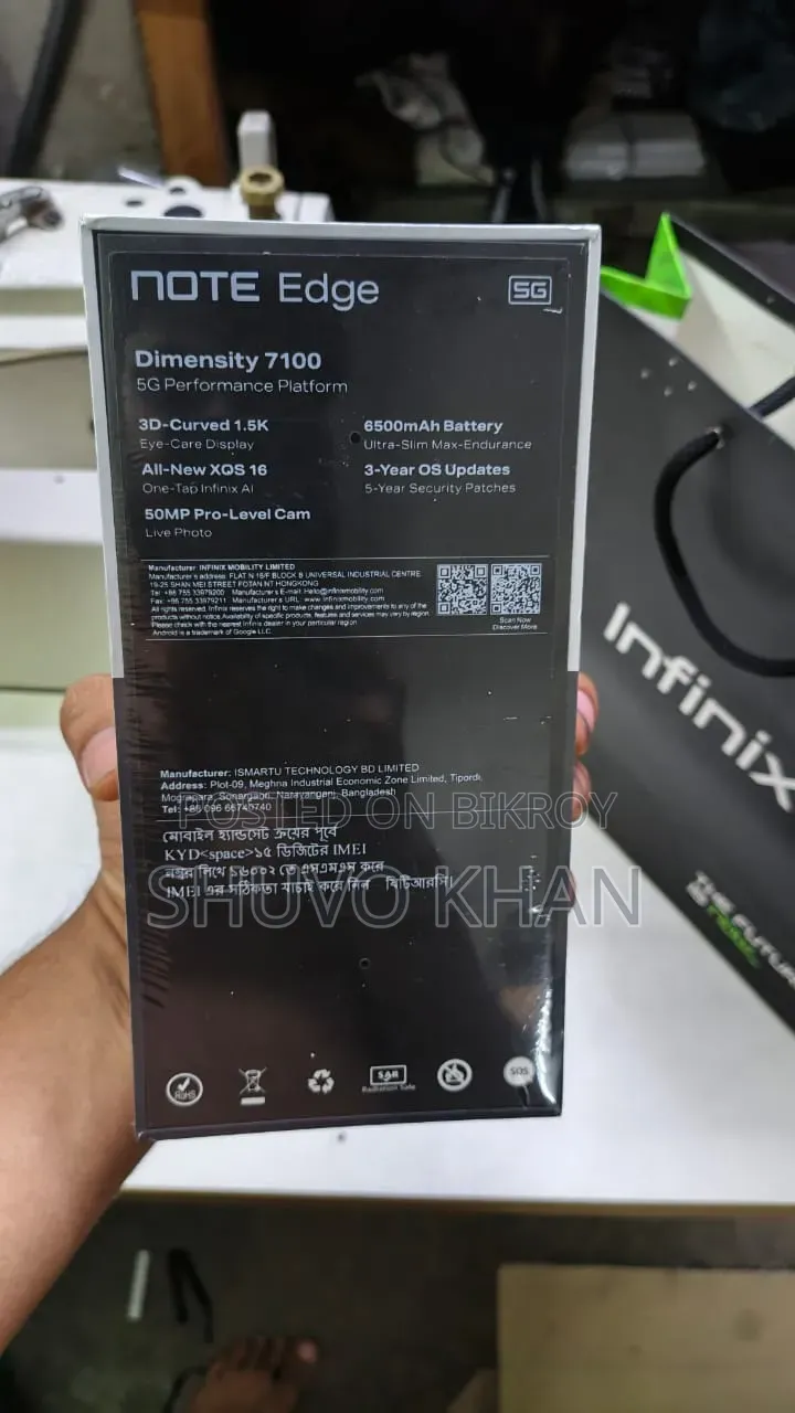 New Infinix Note Edge 256 GB Black