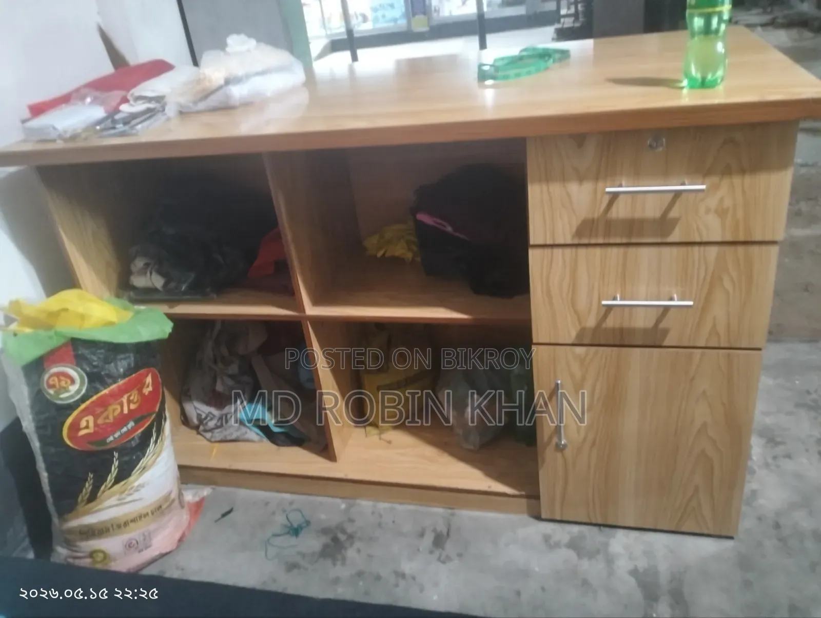 Cutting table and two hardboard racks