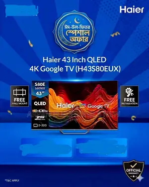 Haier 43" QLED Google TV - H43S80EUX Warranty 4 Year