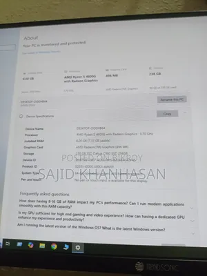 Desktop Computer Gigabyte GB-BNi5HG4-1050TI 8GB AMD Ryzen 5 SSD 256GB
