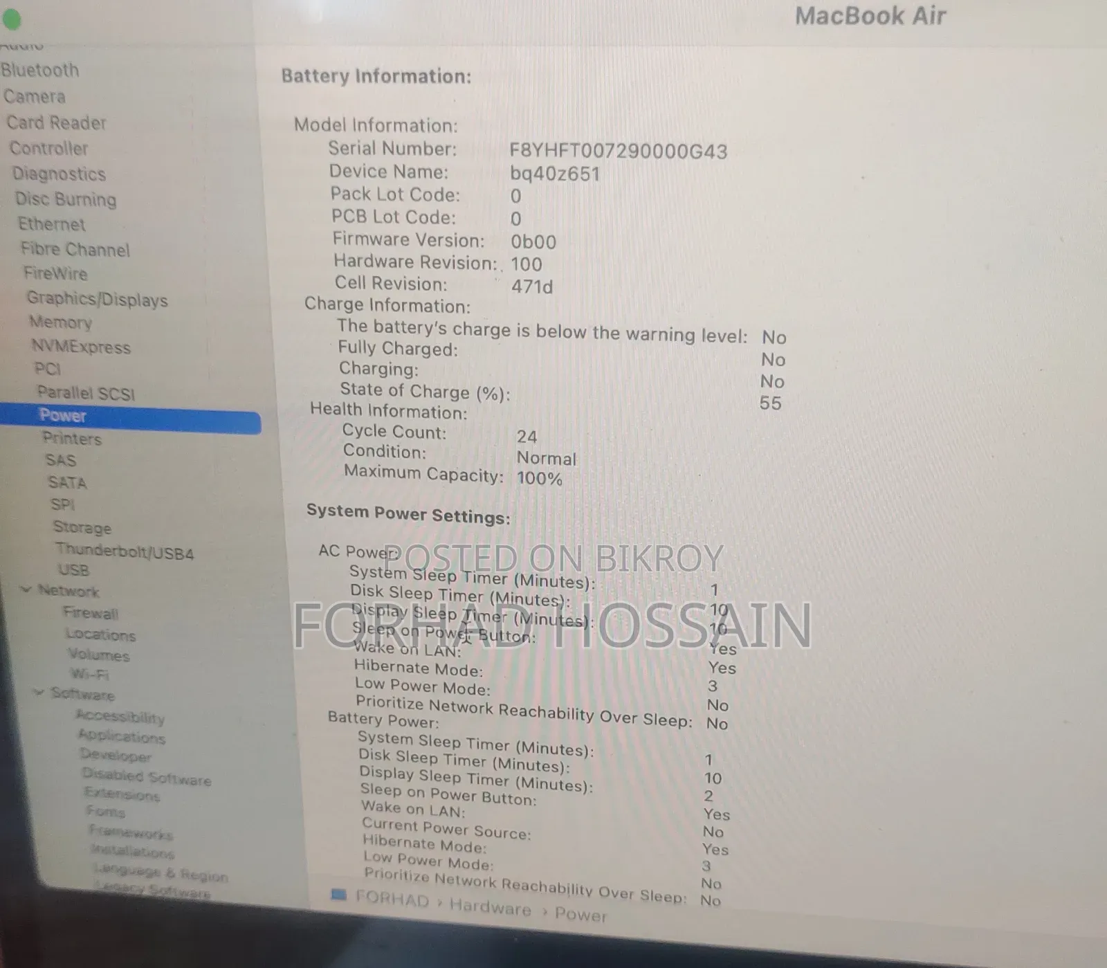 Laptop Apple MacBook Air 16GB SSD 256GB