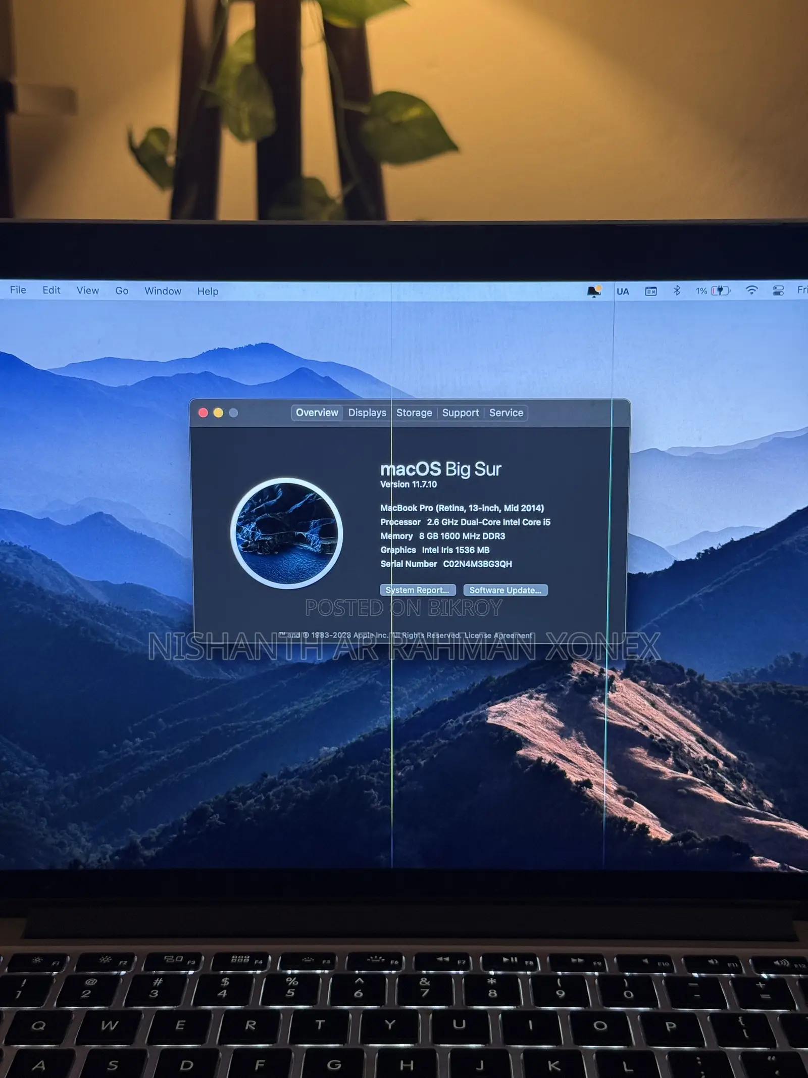 Laptop Apple MacBook Pro 2014 8GB Intel Core I5 SSD 128GB