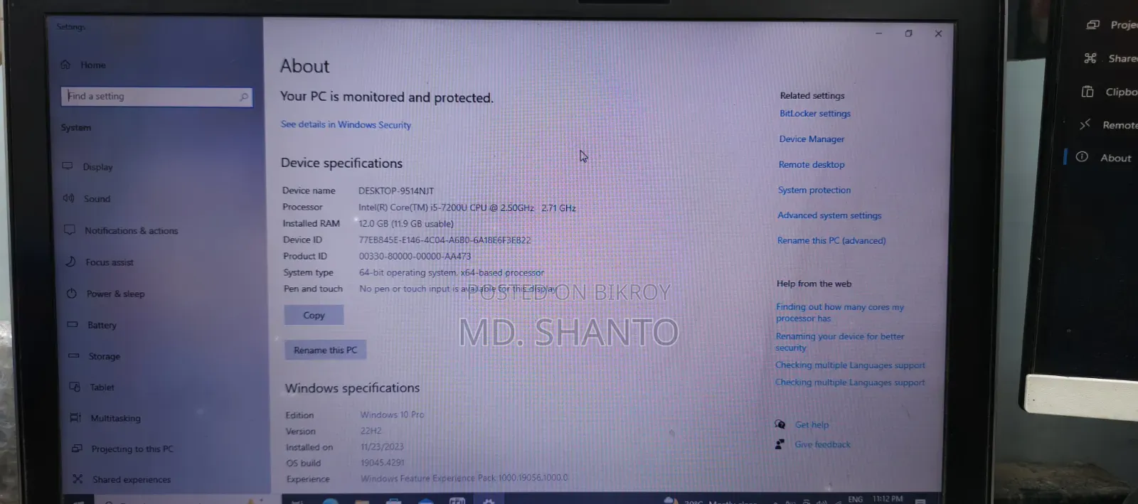 Laptop HP ProBook 450 G4 12GB Intel Core I5 HDD+SSD 500GB