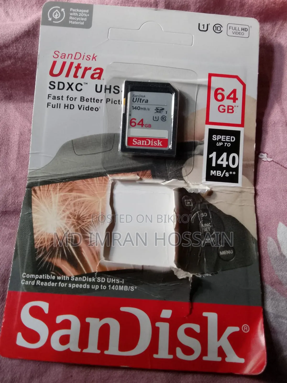 Sandisk Ultra 64gb SDXC Uhs-I Memory Card 140mb/S