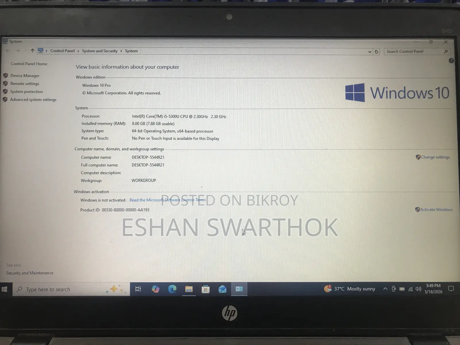 Laptop HP EliteBook 840 G2 8GB Intel Core I5 SSD 128GB