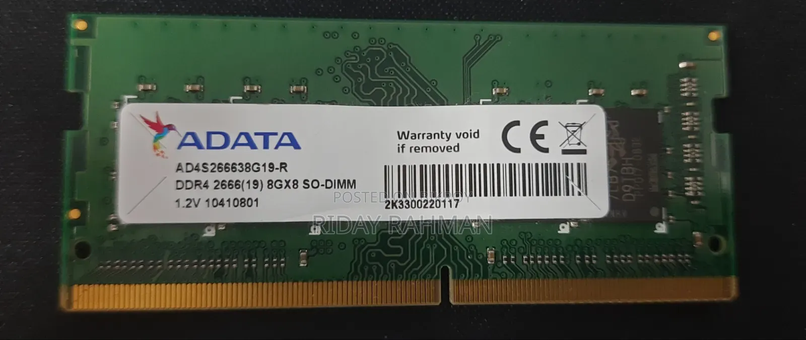 Adata (2pcs) 8gb Ddr4 Ram 2666mhz Laptop Ram