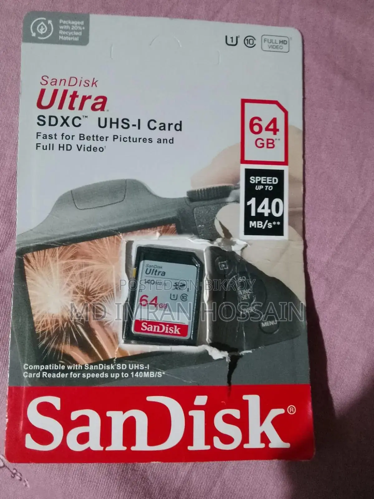 Sandisk Ultra 64gb SDXC Uhs-I Memory Card 140mb/S