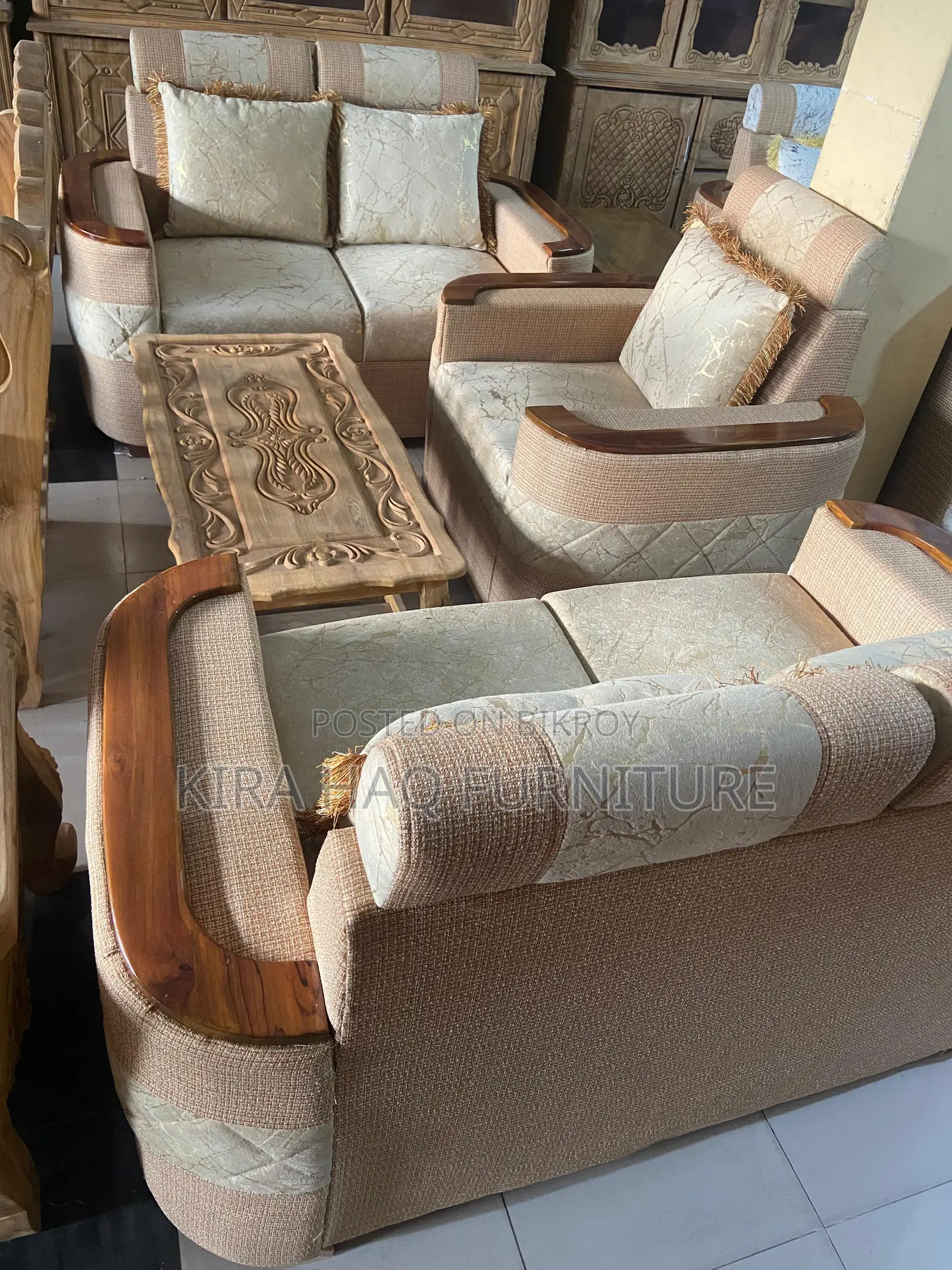 Chittagong Teak Wood 6-Arm Sofa