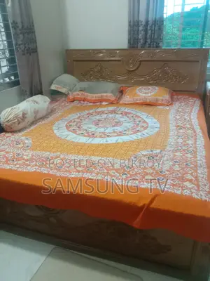 Heavy Burma Teak Wood Bed | Includes Mattress and Topper | Luxury Design