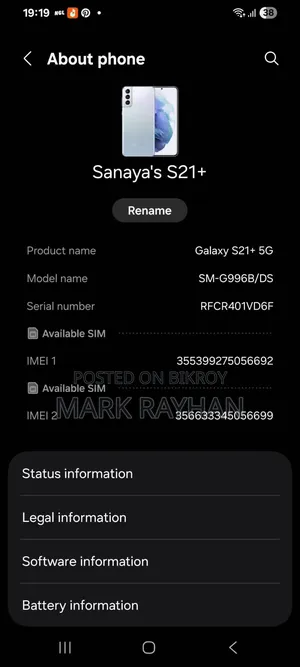 Samsung Galaxy S21+ 5G 256 GB Gray
