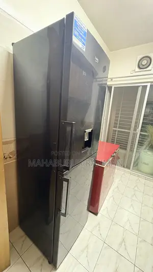 Tall Black Beko Fridge With Dispenser