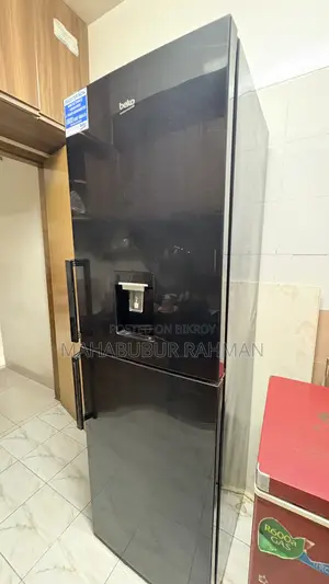 Tall Black Beko Fridge With Dispenser
