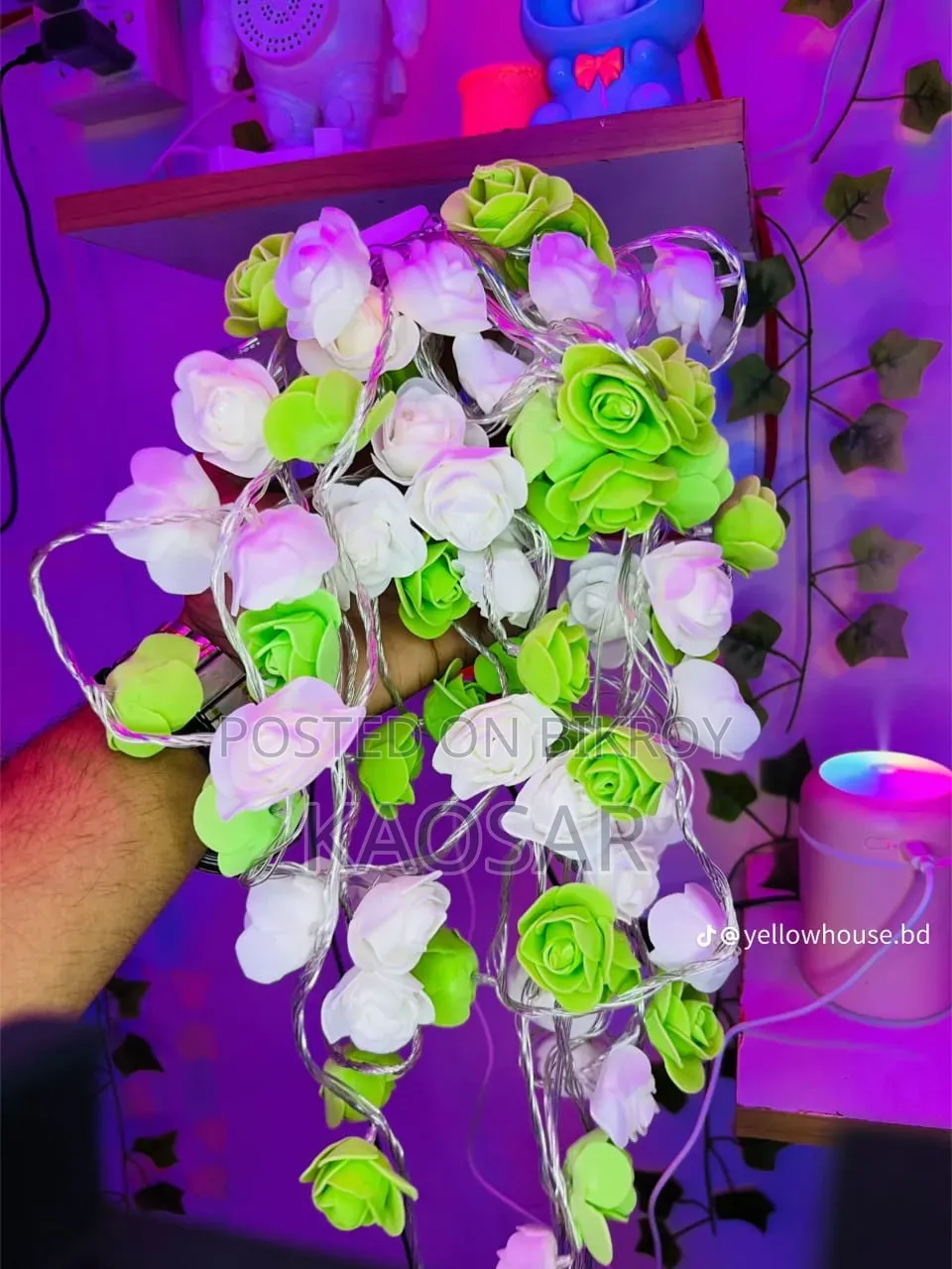 Rose Flower Fairy String Light – LED Warm Decorative Room Light