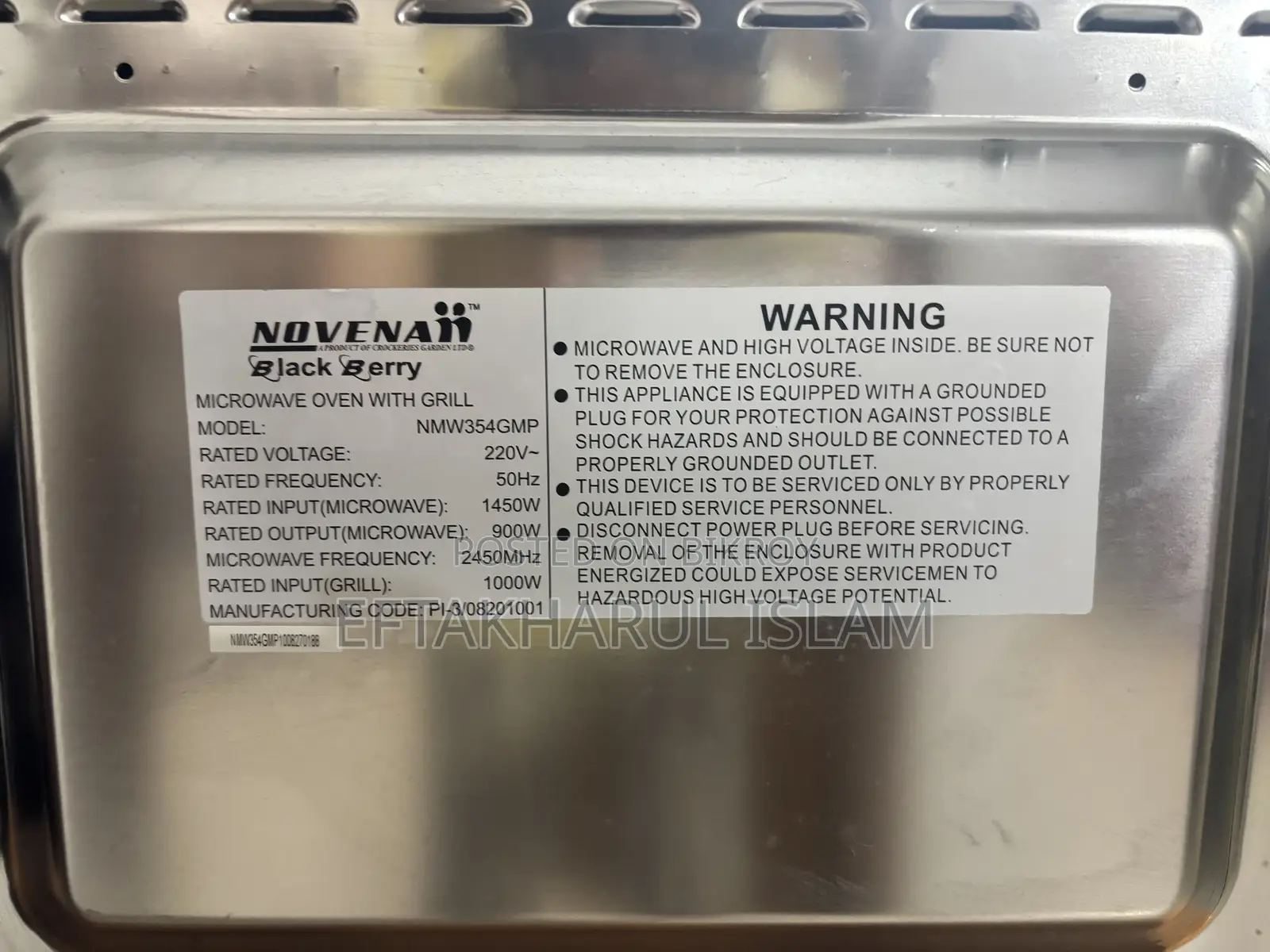 Novena Black Berry 30l Microwave Oven With Grill