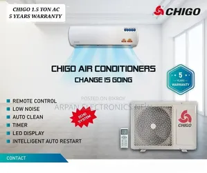 ঈদ মোবারক অফার! Chigo AC 1.5 Ton (৫ বছরের ওয়ারেন্টি)