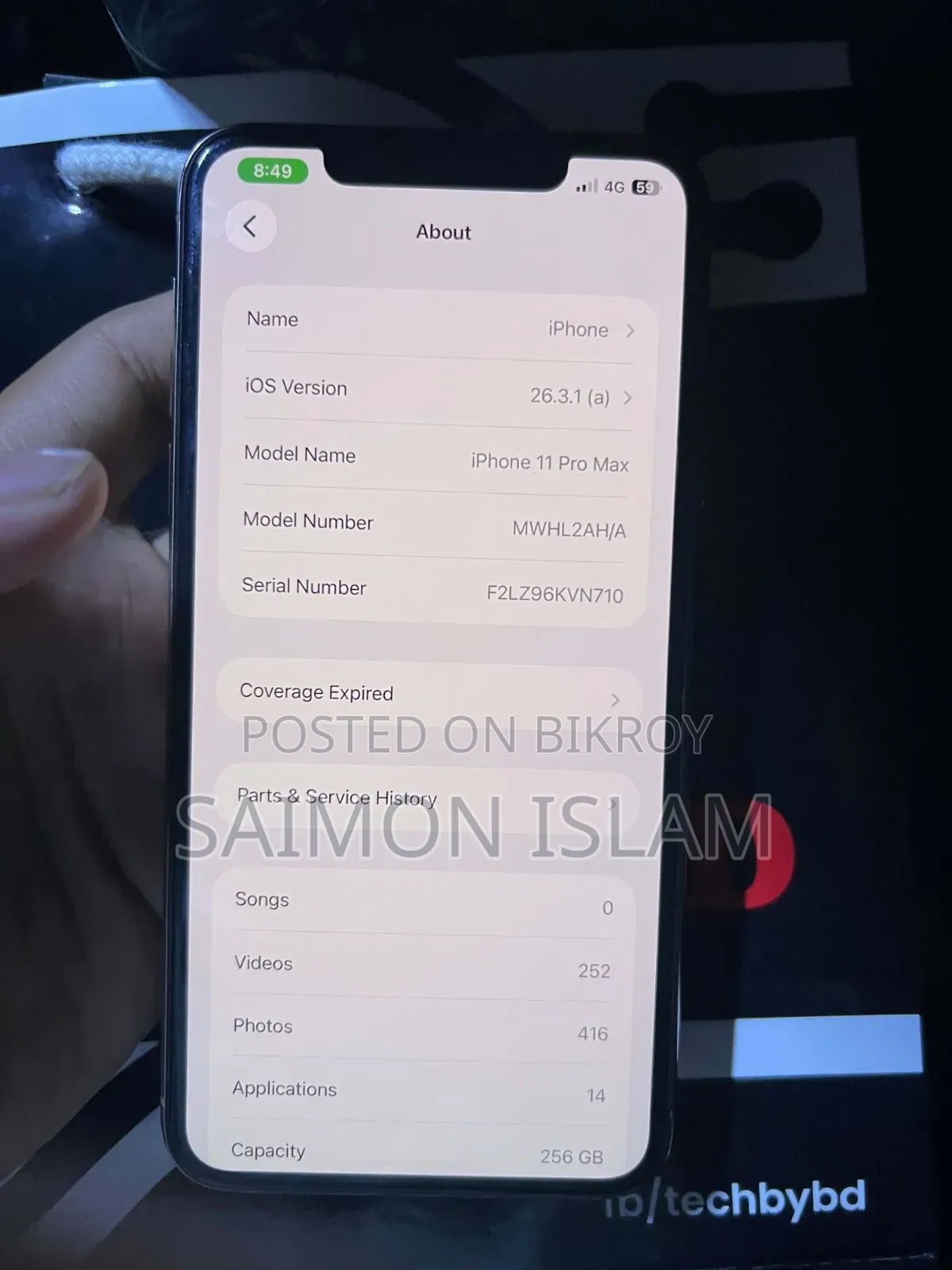 Apple iPhone 11 Pro Max 256 GB Gold