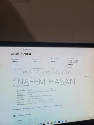 Desktop Computer 8GB Intel Core I7 HDD+SSD 750GB