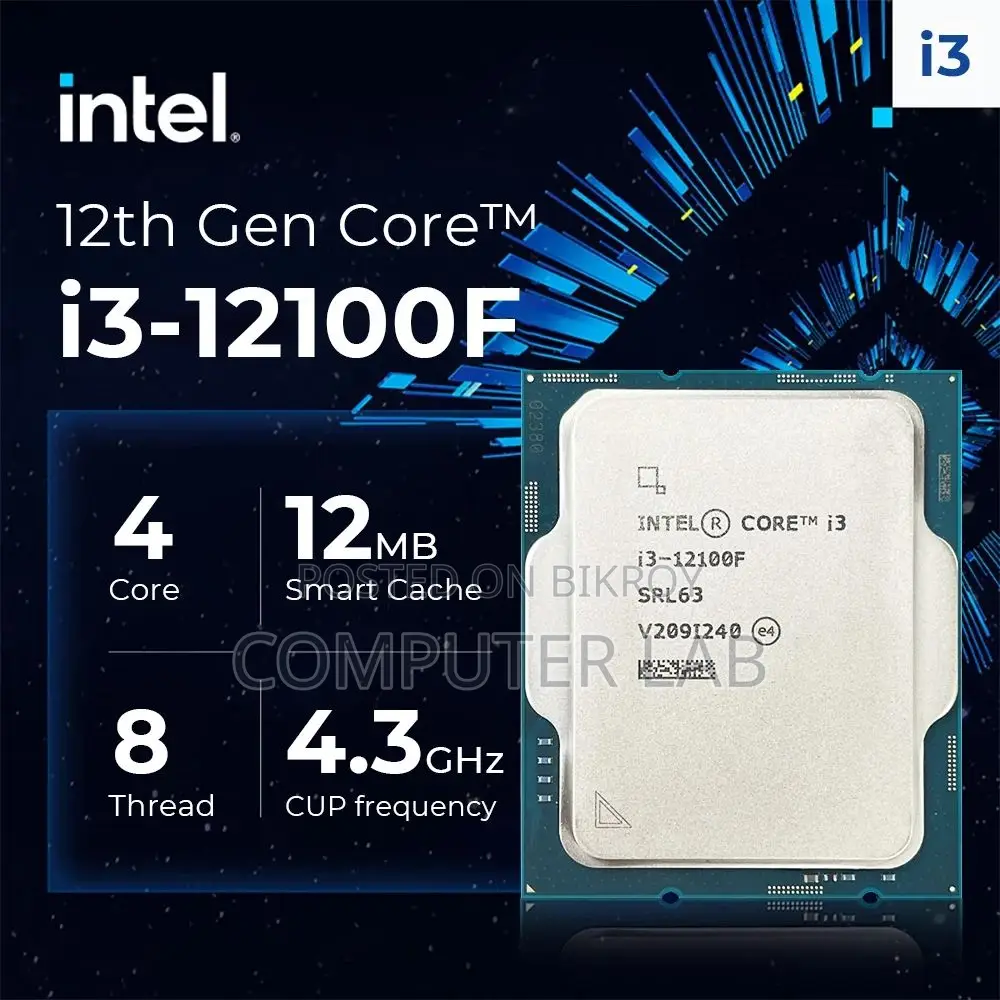 Intel Core I3-12100f 12th Gen 4.3ghz Quad-Core Lga1700 Processor