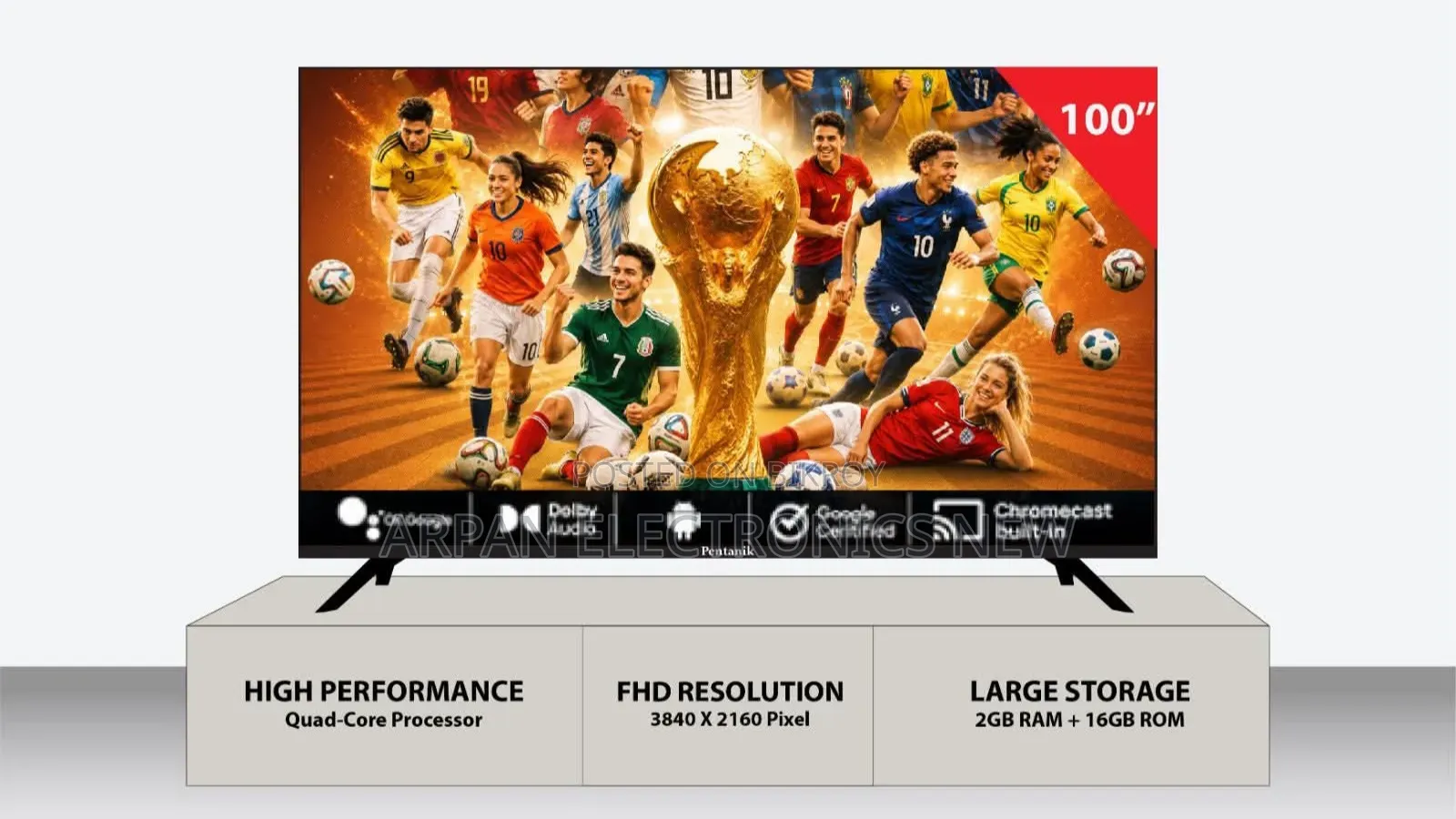 Sony Plus 1 Years Replacement Guarantee 43" Frameless Android Tv