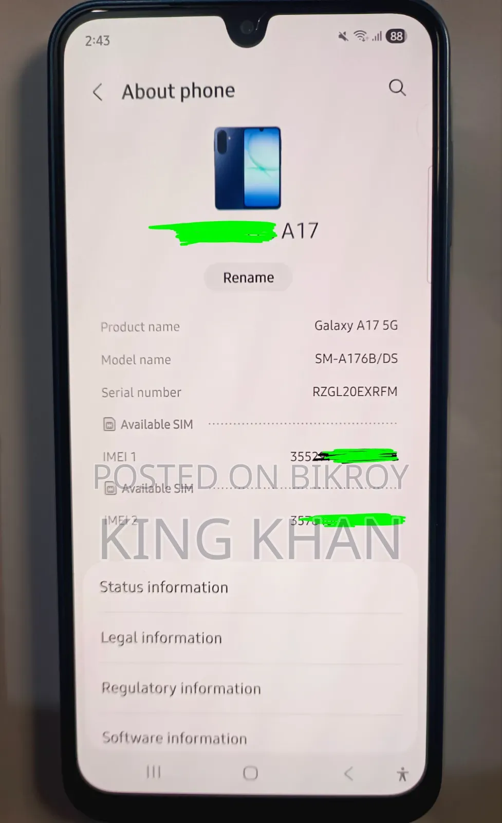 New Samsung Galaxy A17 5G 128 GB Blue