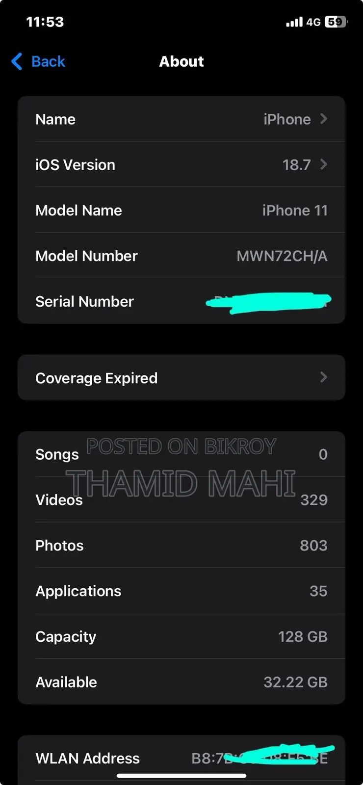 Apple iPhone 11 128 GB Black