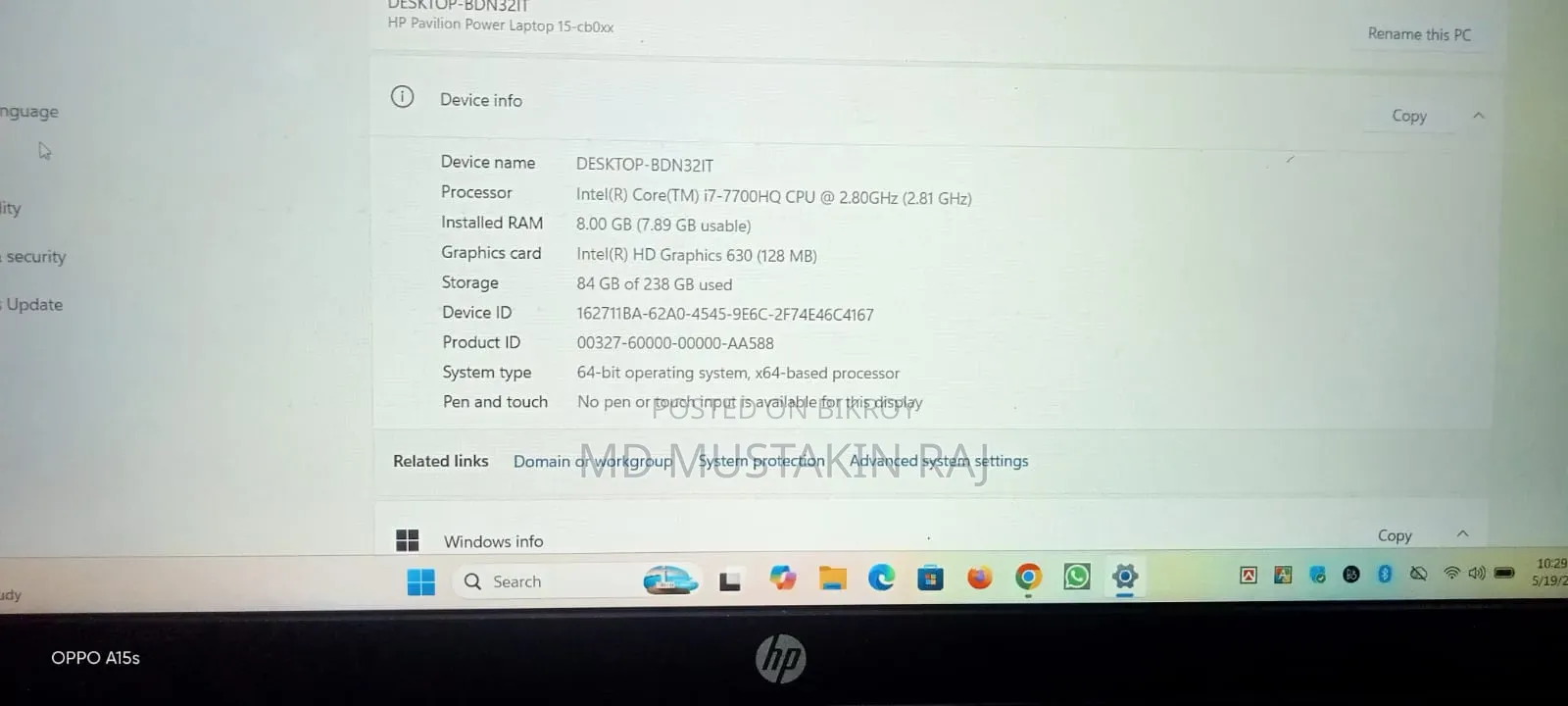 Laptop HP Pavilion 15 8GB Intel Core I7 SSD 256GB