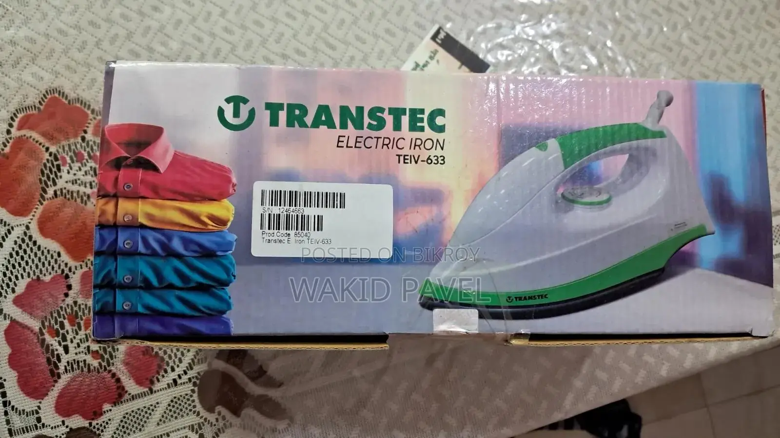 Transtec Electric Iron | Teiv-633 | 1000 W