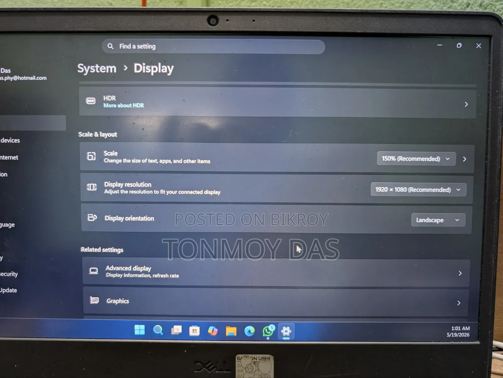 Laptop Dell Vostro 14 3445 8GB AMD Ryzen 3 HDD+SSD 1T