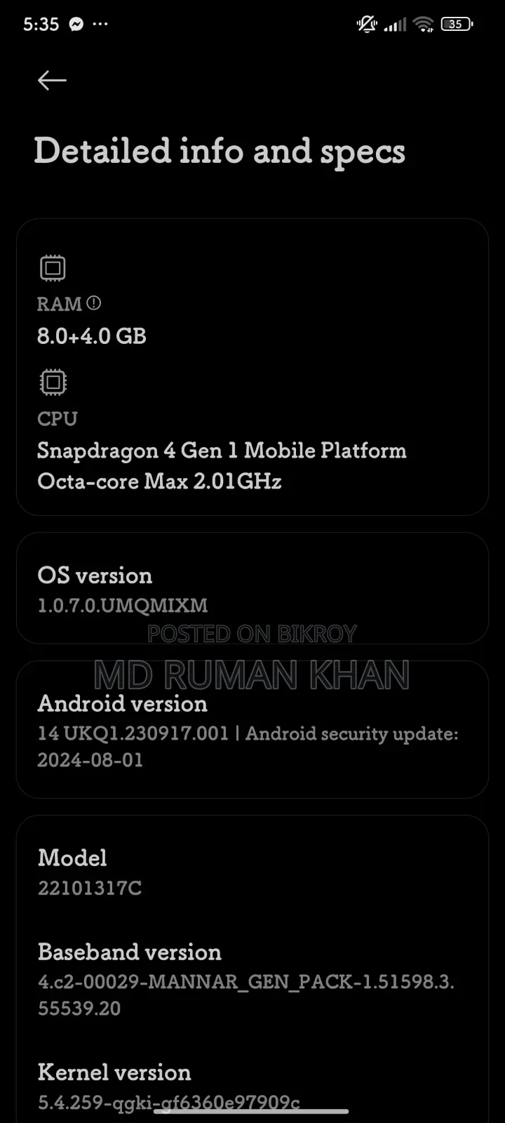 Xiaomi Redmi Note 12 256 GB White