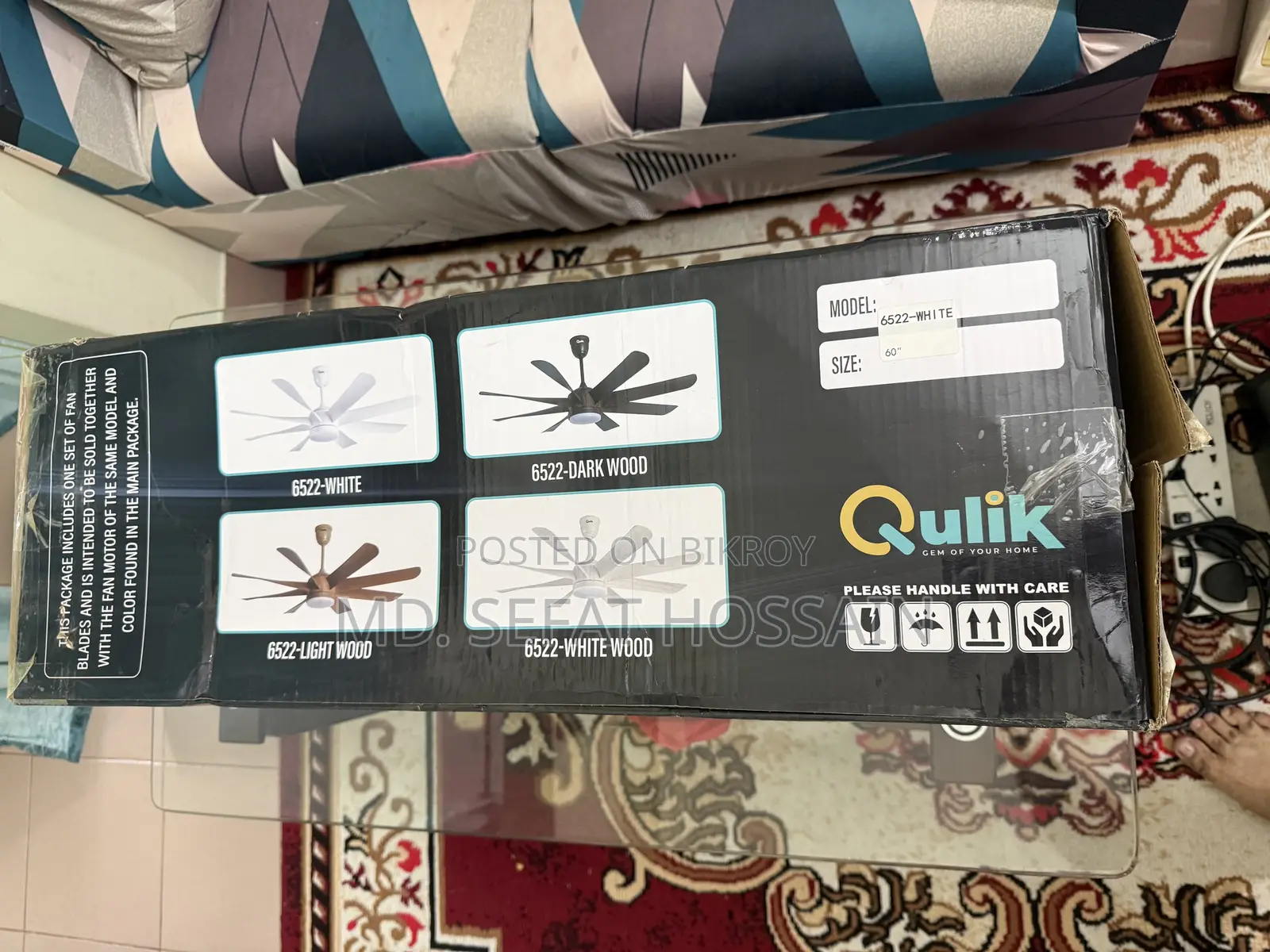 For Sale – Quilic Helix Ul 60” Premium Ceiling Fan