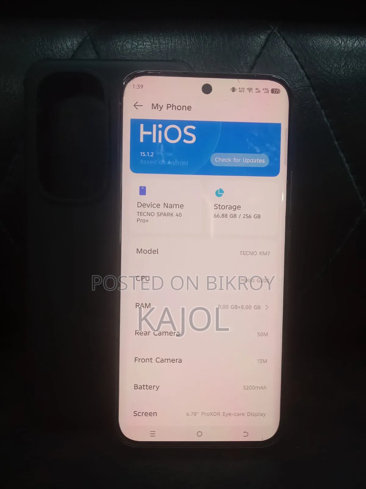 টেকনো স্পার্ক ৪০ প্রো+ ২৫৬ জিবি ব্ল্যাক