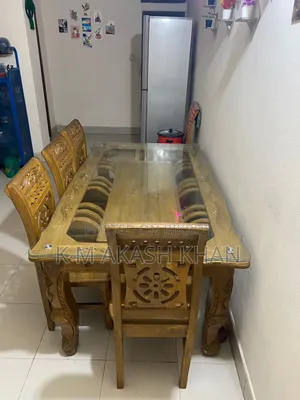 6-chair teak wood dining table for sale (used for 6 months)