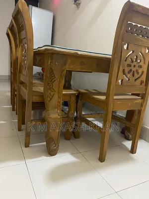 6-chair teak wood dining table for sale (used for 6 months)