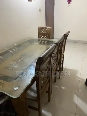 6-chair teak wood dining table for sale (used for 6 months)