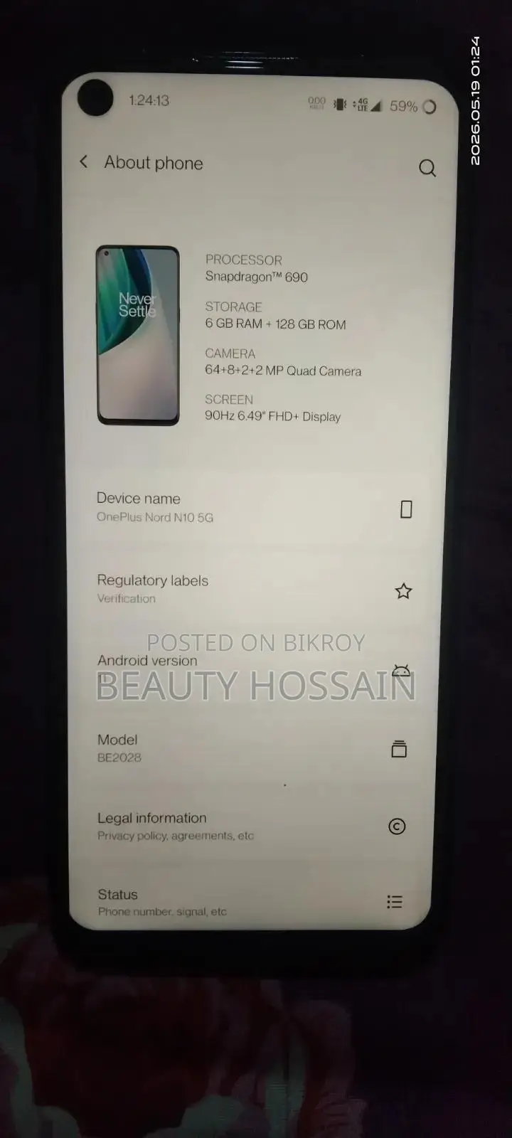 OnePlus Nord N10 5G 128 GB Black