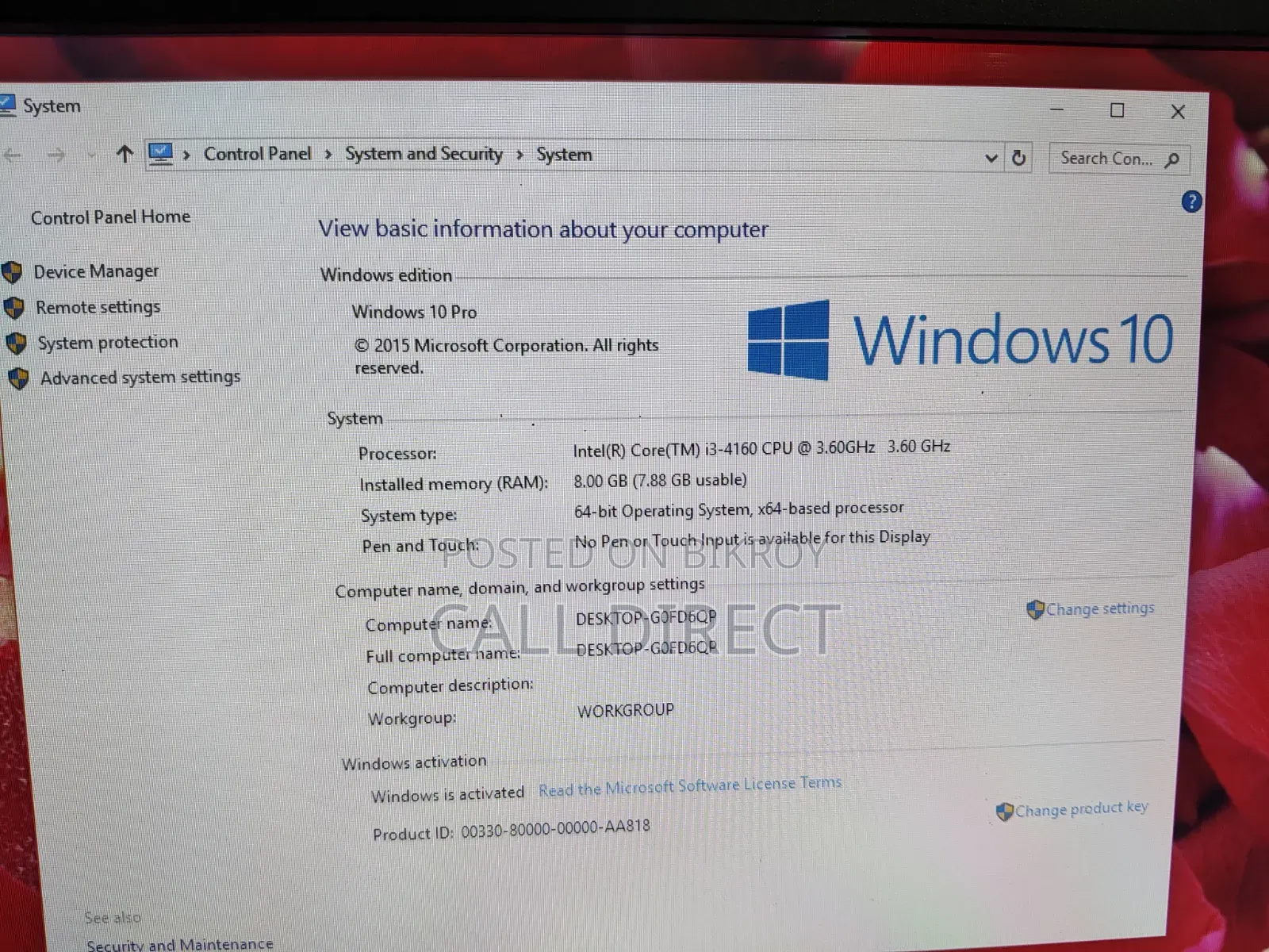 Desktop Computer MSI Aegis 3 8GB Intel Core I3 HDD 500GB