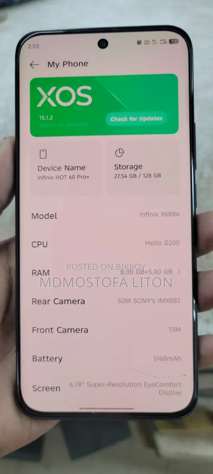 Infinix Hot 60 Pro+ 128 GB Orange