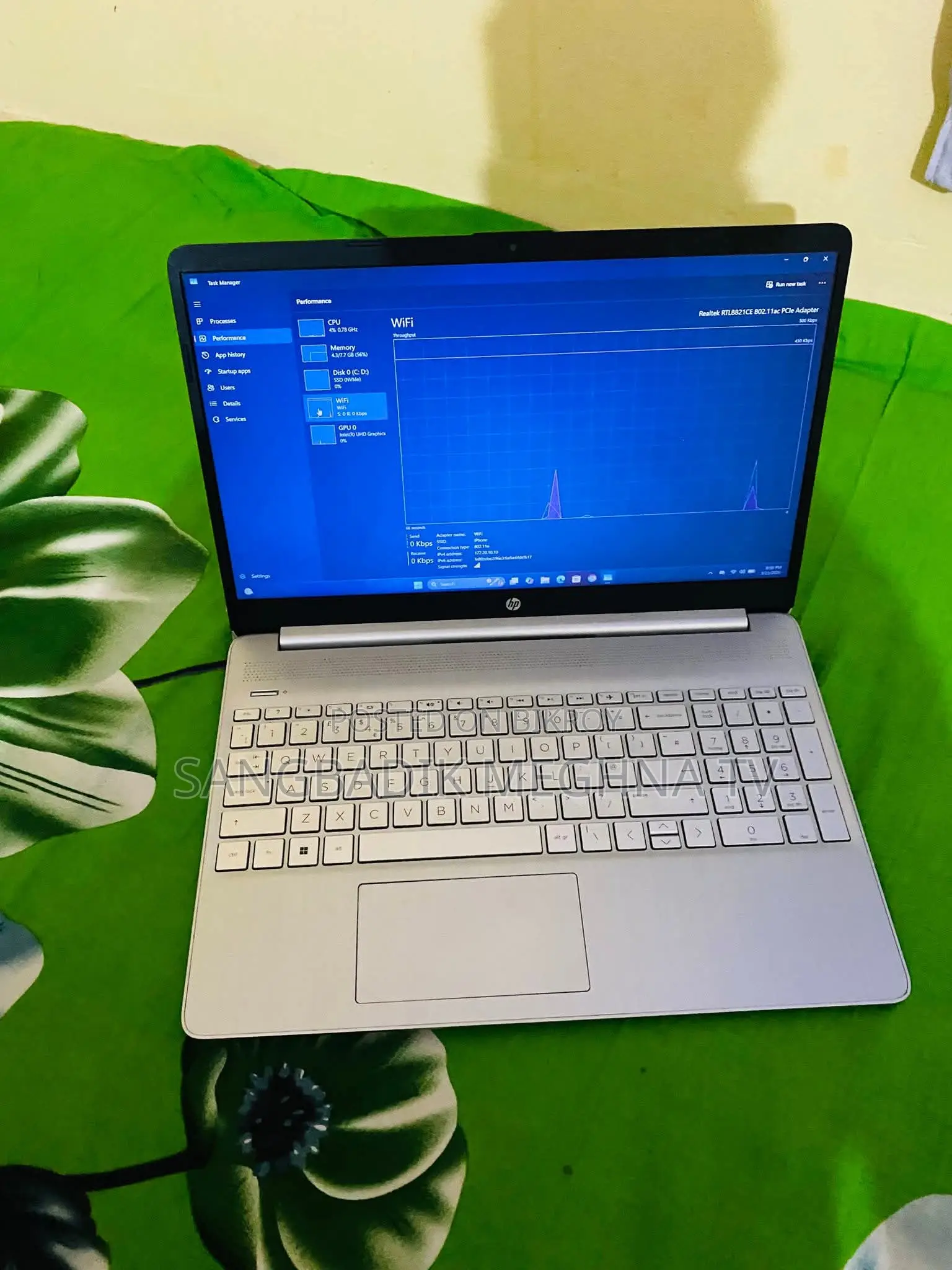 Laptop HP 4GB Intel SSD 500GB