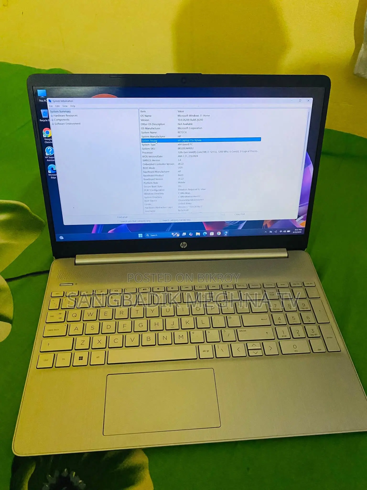 Laptop HP 4GB Intel SSD 500GB