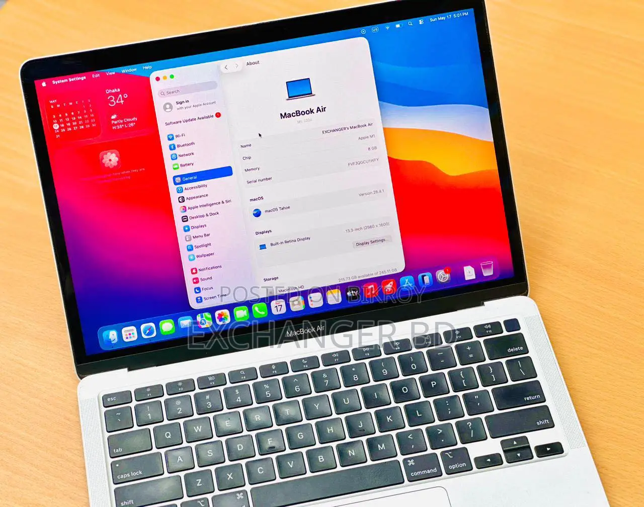 Laptop Apple MacBook 2020 8GB Apple M1 SSD 256GB